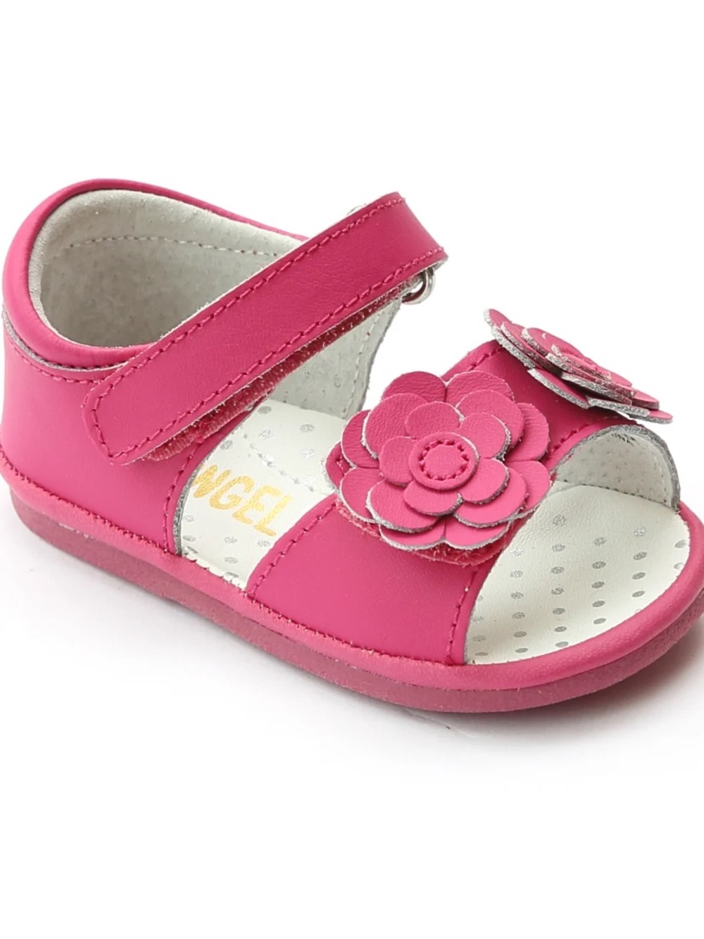 L'Amour Angel Fuchsia Floral Appliqué Sandals